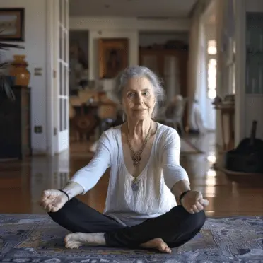 Old  Women Doing Yoga