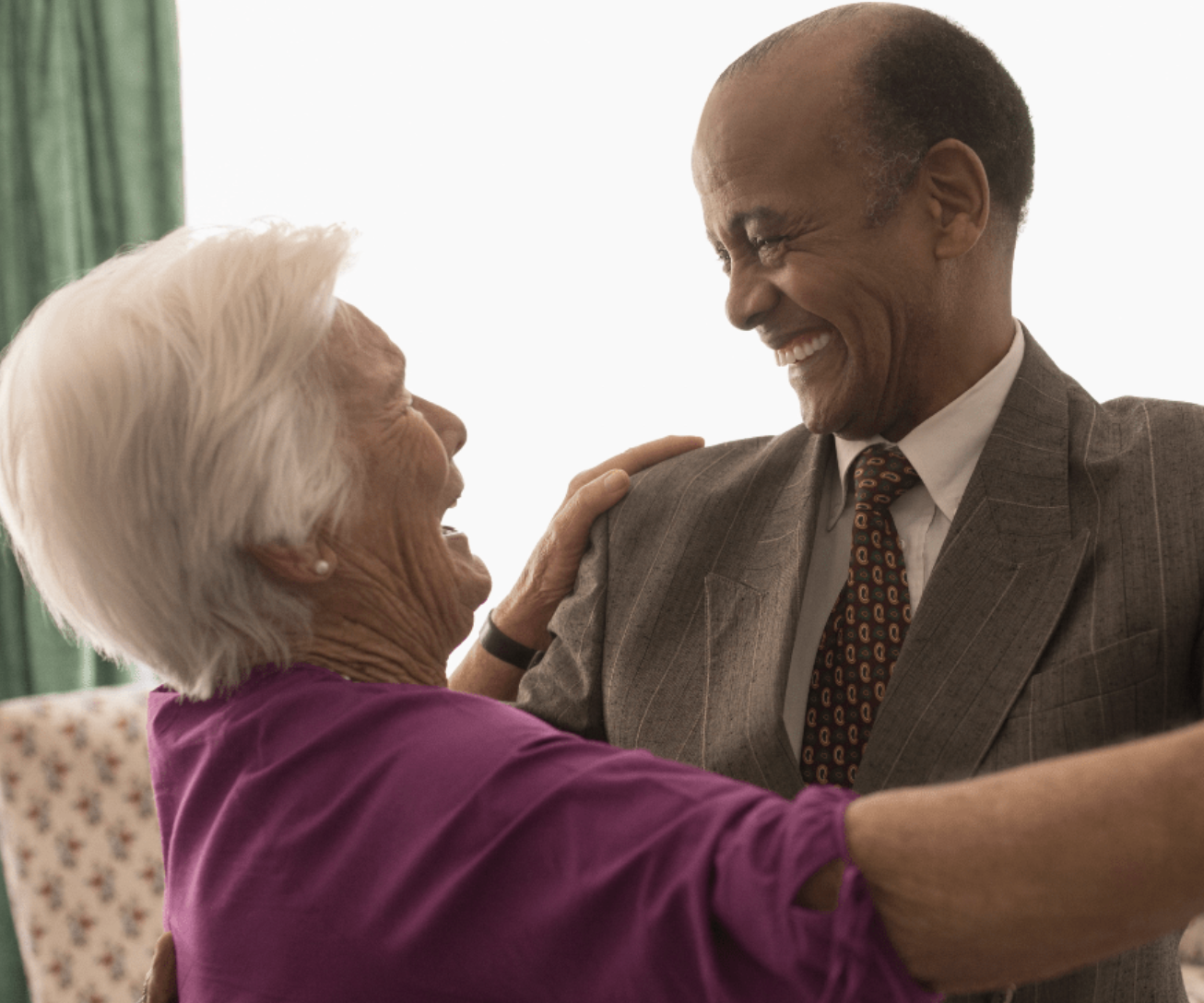 happy senior couple meeting through AI matchmaker